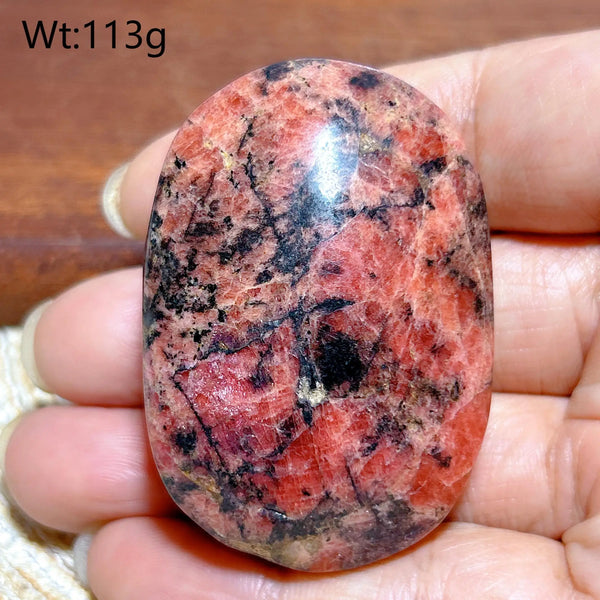 Pink Rhodonite Palm Stone-ToShay.org