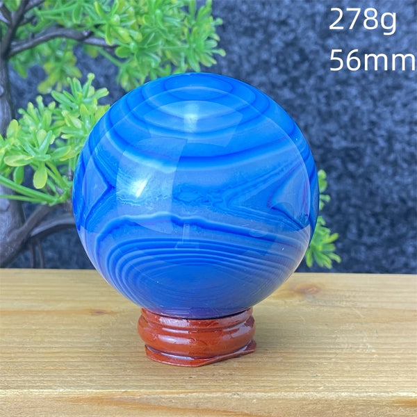 Blue Silk Agate Ball-ToShay.org