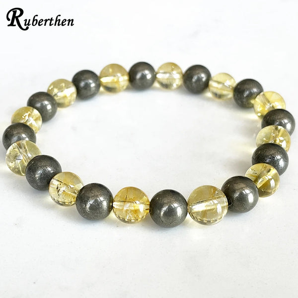 Yellow Citrine Pyrite Bracelet-ToShay.org