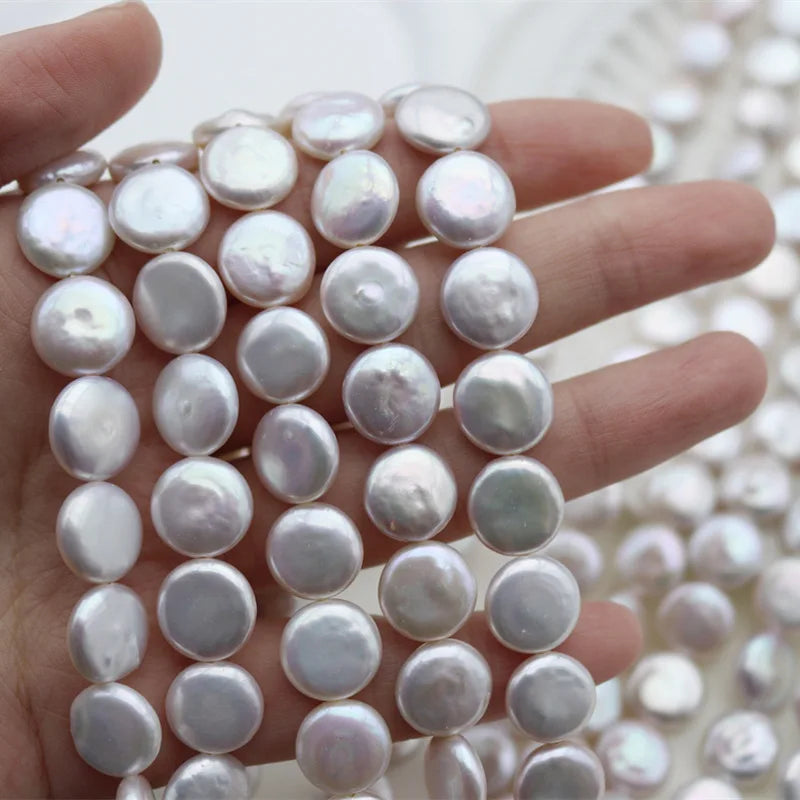 White Pearl Coin Beads-ToShay.org