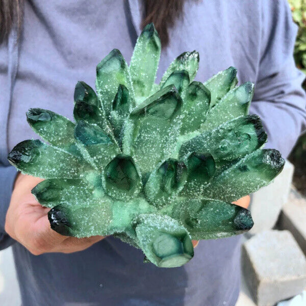 Green Phantom Crystal Cluster-ToShay.org