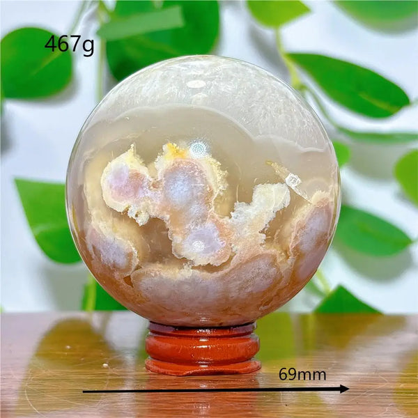 Pink Flower Agate Ball-ToShay.org