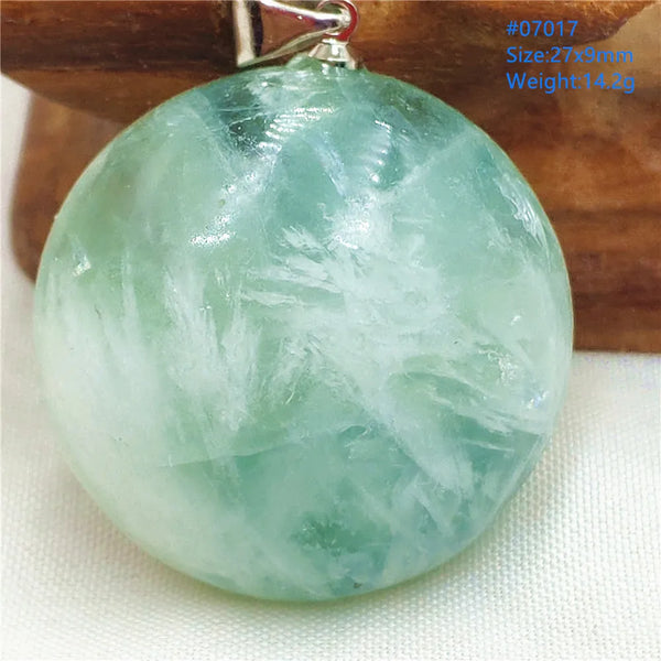Green Feather Fluorite Pendant-ToShay.org