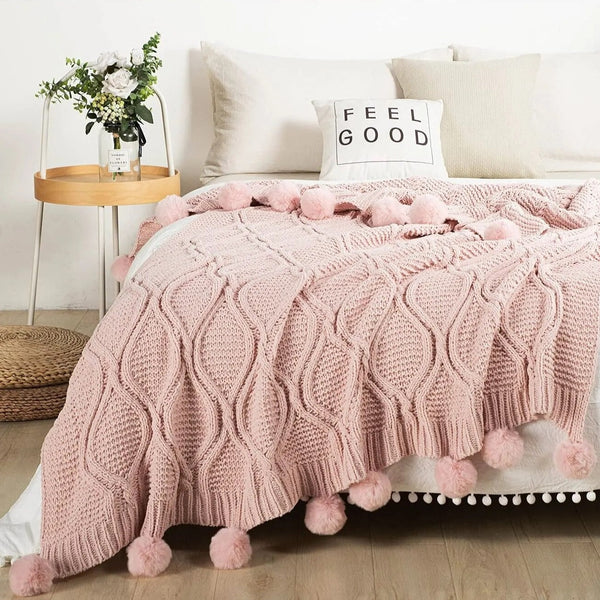 Knitted Chenille Blanket-ToShay.org
