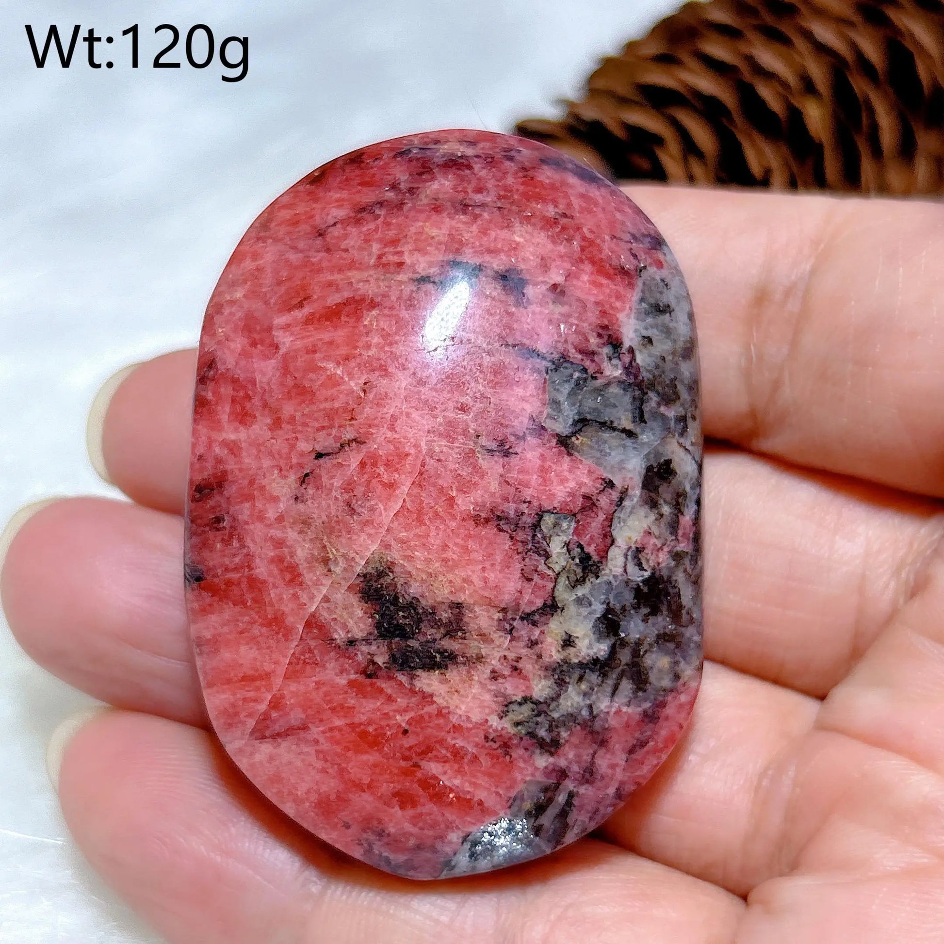 Pink Rhodonite Palm Stone-ToShay.org