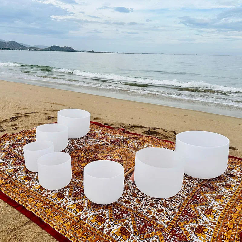White Frosted Crystal Singing Bowl-ToShay.org