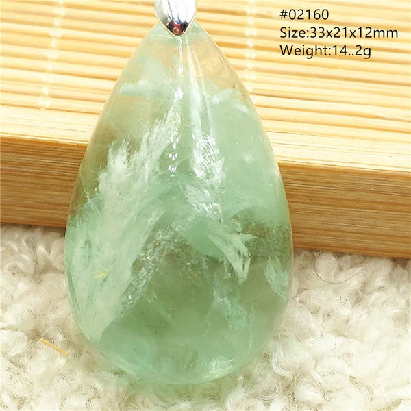 Green Feather Fluorite Pendant-ToShay.org