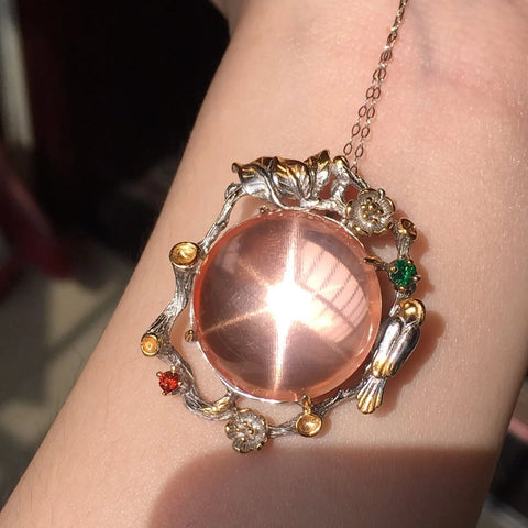 Pink Rose Quartz Pendant-ToShay.org