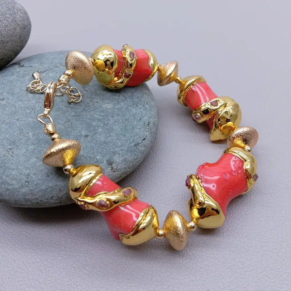Orange Coral Bracelet-ToShay.org