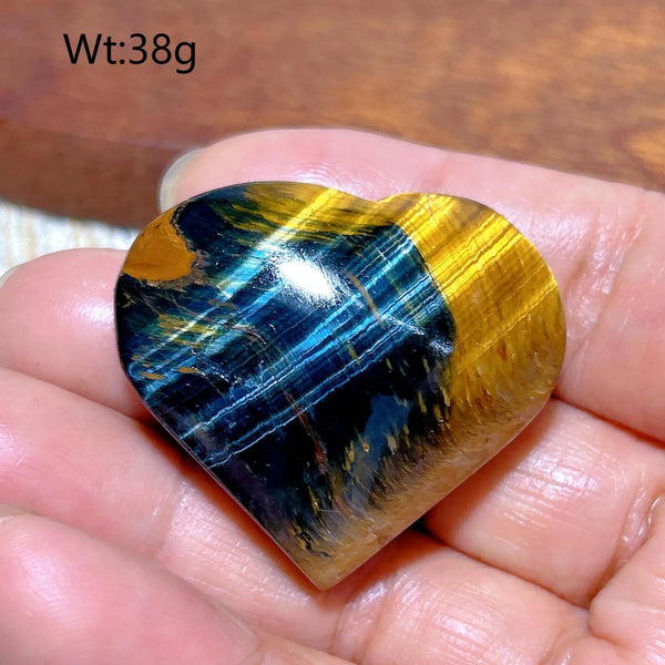 Yellow Blue Tiger Eye Heart-ToShay.org