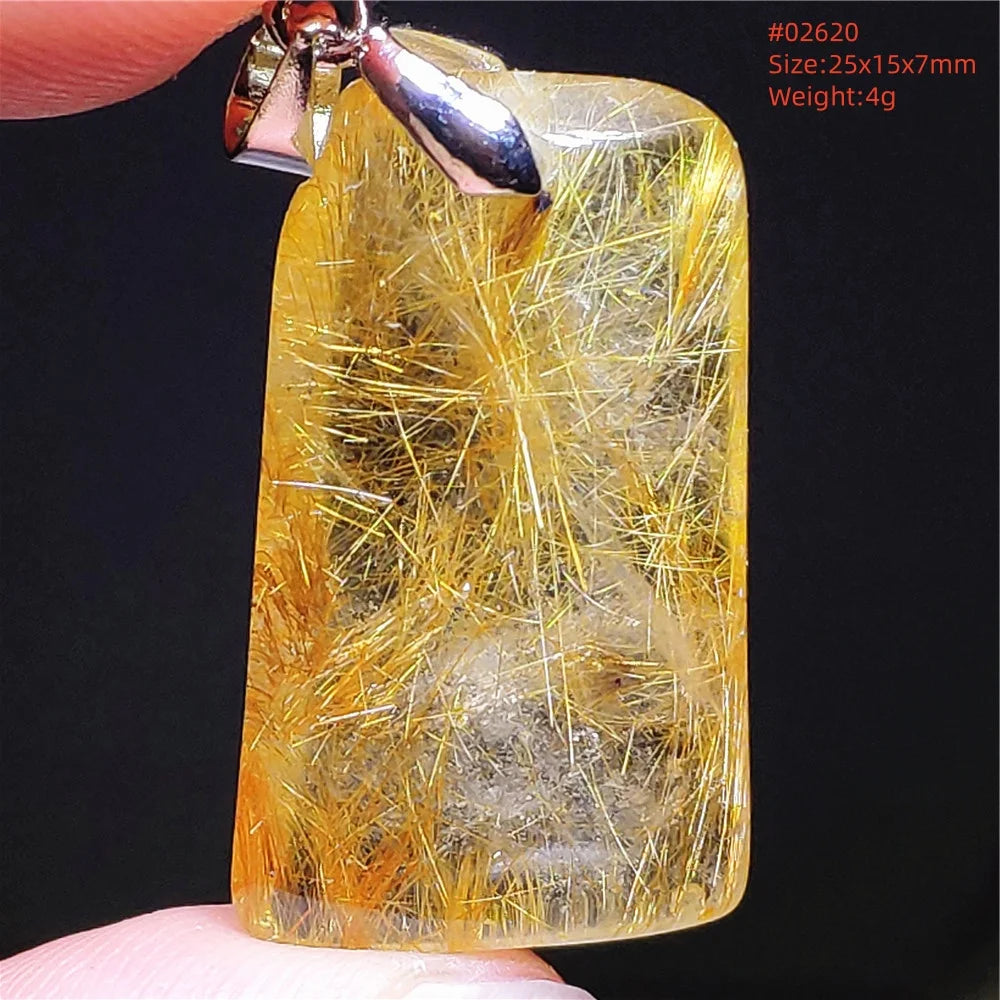 Gold Rutilated Quartz Pendant-ToShay.org