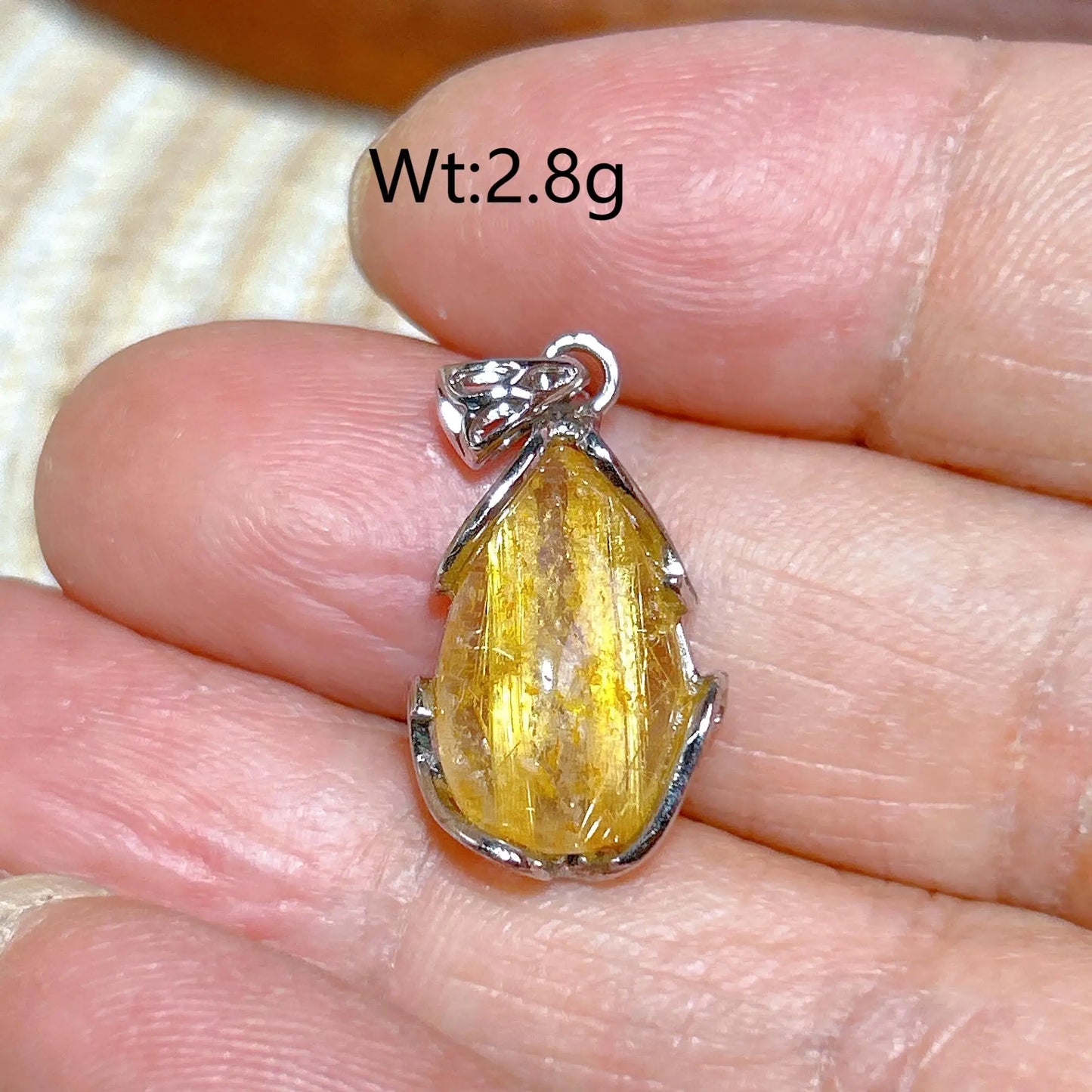 Gold Rutilated Pendant-ToShay.org