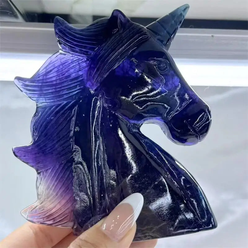 Purple Fluorite Unicorn Head-ToShay.org