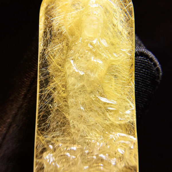 Gold Rutilated Quartz Pendant-ToShay.org