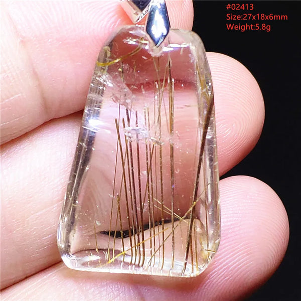 Gold Rutilated Quartz Pendant-ToShay.org