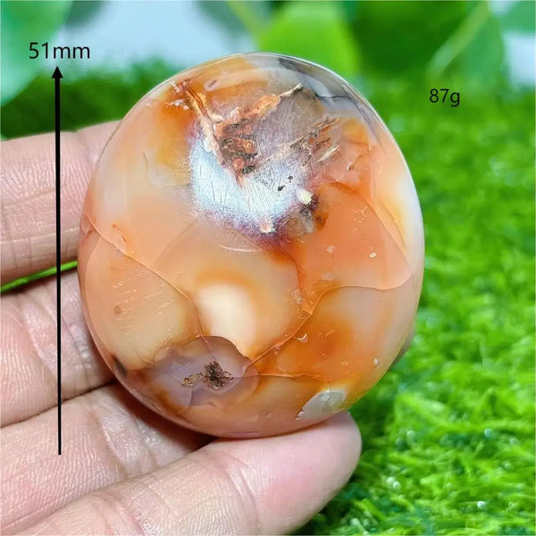 Orange Carnelian Palm Stone-ToShay.org