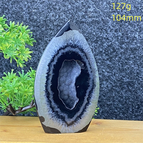 Black Agate Geode Torch-ToShay.org