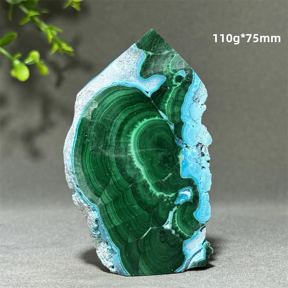 Blue Chrysocolla Malachite Point-ToShay.org