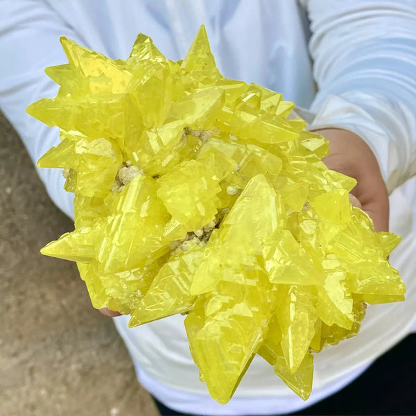 Yellow Sulfur Crystal Quartz-ToShay.org