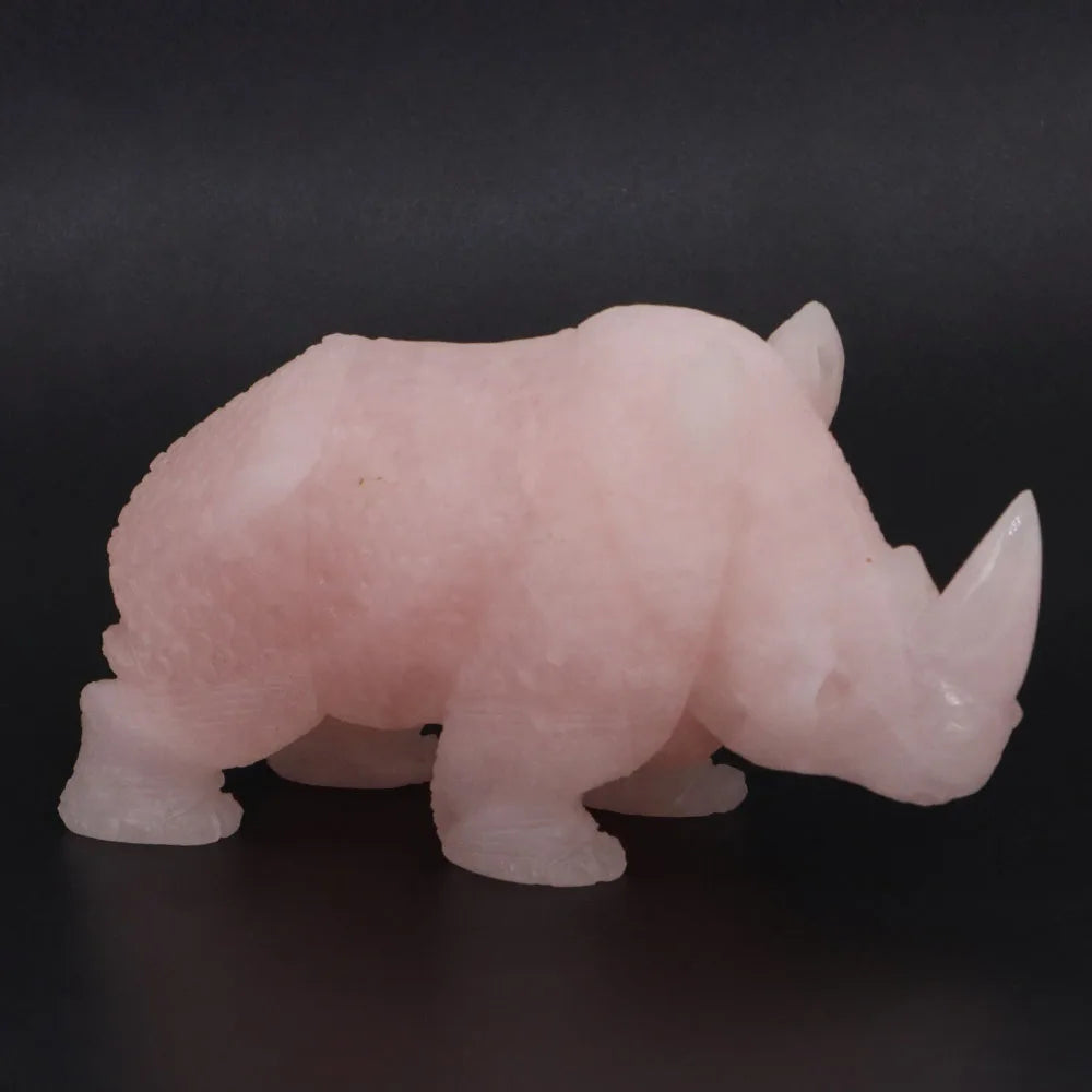 Pink Rose Quartz Rhinoceros-ToShay.org