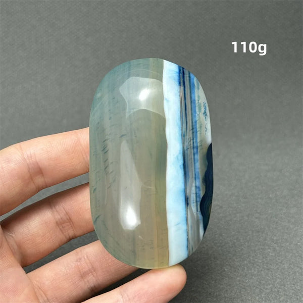 Blue Agate Palm Stone-ToShay.org