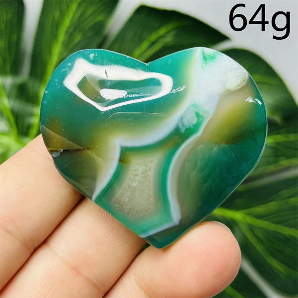 Green Flower Agate Heart-ToShay.org