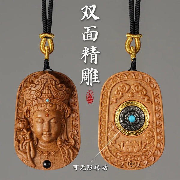 Sandalwood Guanyin Pendant-ToShay.org