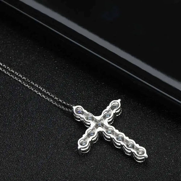 Sliver Crystal Cross Pendant-ToShay.org