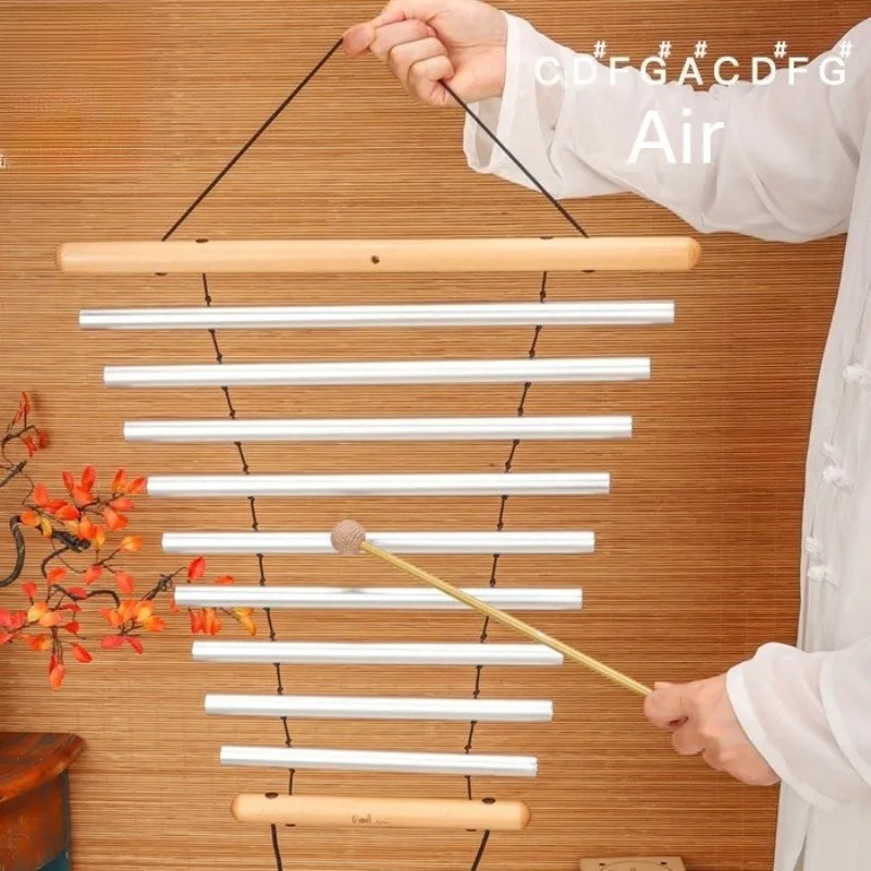 9 Tone Sound Beam Professional Rhythm Wind Chimes Portable Tubular Aluminum Wind Chime Meditation Sound Healing Hanging Bell-ToShay.org