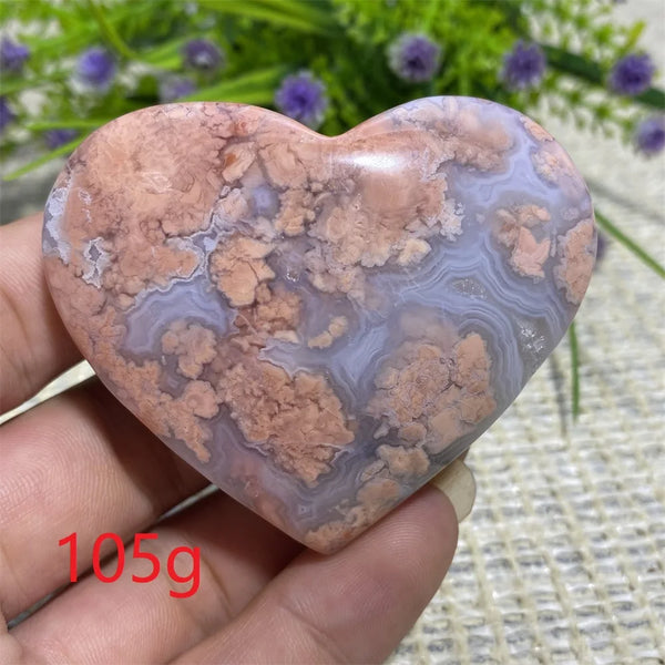 Pink Flower Agate Heart-ToShay.org