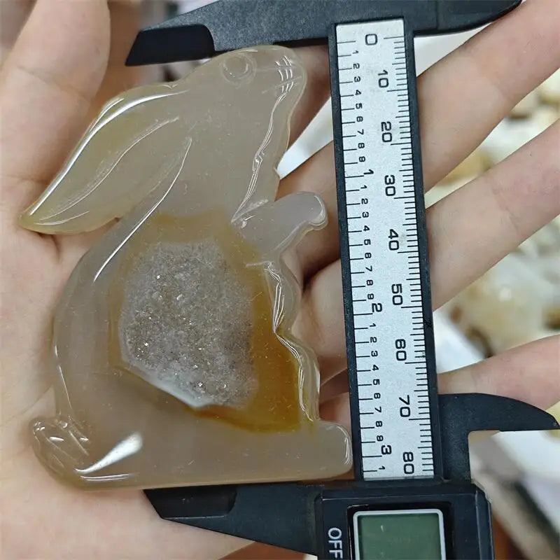 Yellow Druzy Agate Rabbit-ToShay.org