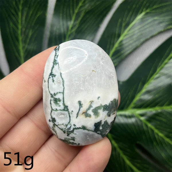 Green Moss Agate Palm Stone-ToShay.org