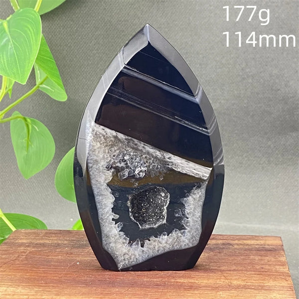 Black Agate Geode Flame-ToShay.org