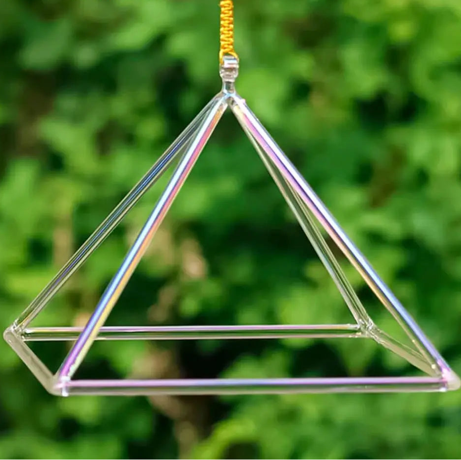Clear Crystal Singing Pyramid-ToShay.org