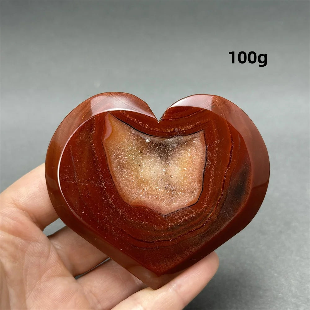 Red Agate Geode Heart-ToShay.org