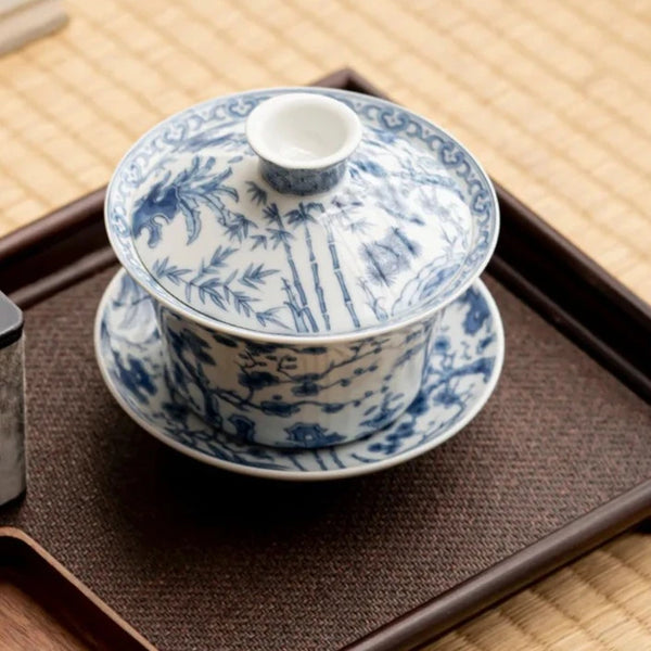 Blue White Gaiwan Tea Bowl-ToShay.org