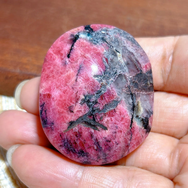 Pink Rhodonite Palm Stone-ToShay.org