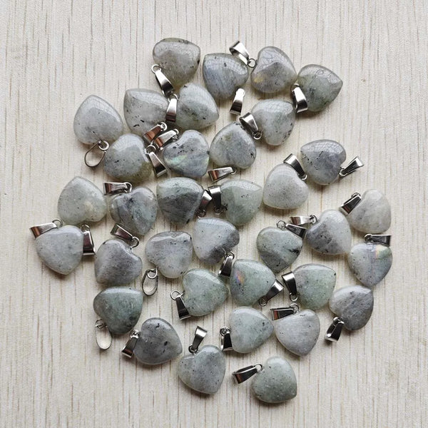 Grey Labradorite Heart Pendants-ToShay.org