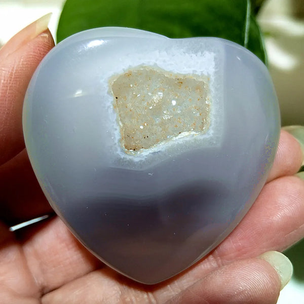 Grey Drusy Agate Heart-ToShay.org
