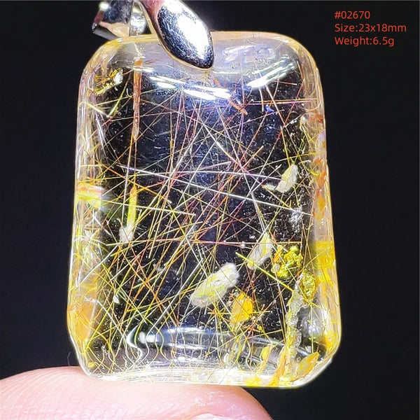 Gold Rutilated Quartz Pendant-ToShay.org