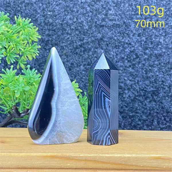 Black Silk Agate Torch-ToShay.org