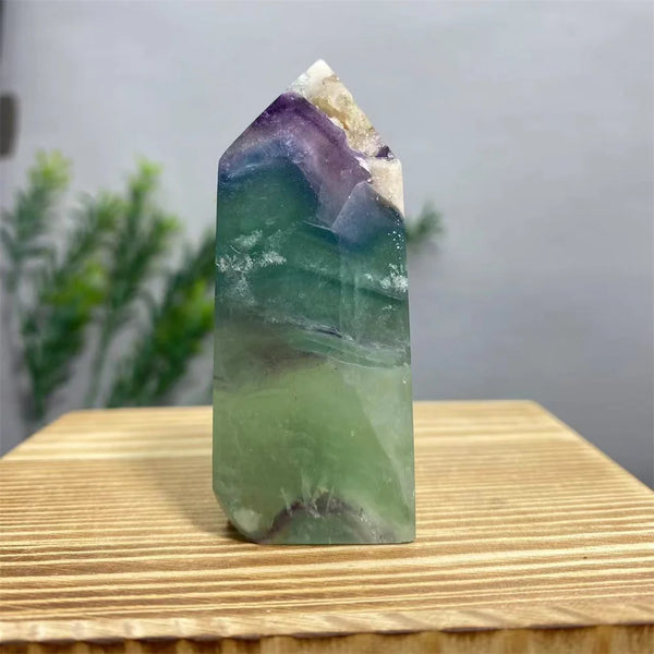 Green Feather Fluorite Wand-ToShay.org