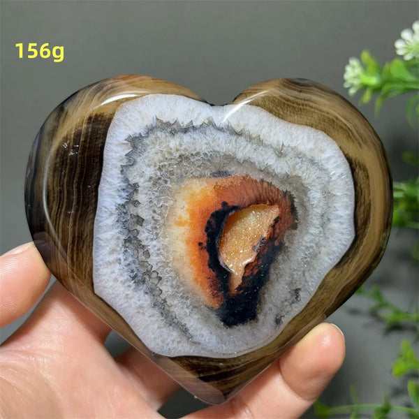 Black Red Striped Agate Hearts-ToShay.org