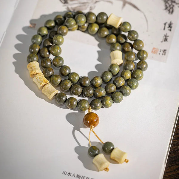 Green Sandalwood Mala Beads-ToShay.org