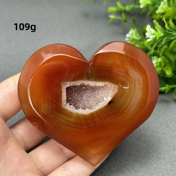 Red Agate Geode Heart-ToShay.org