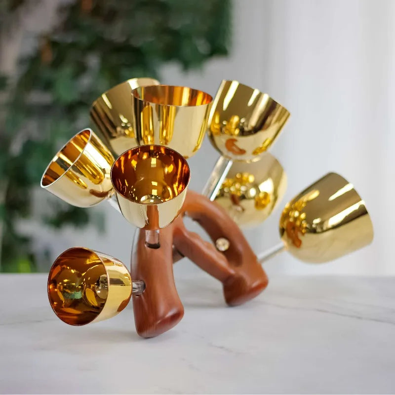 Gold Crystal Singing Handle Bowls-ToShay.org