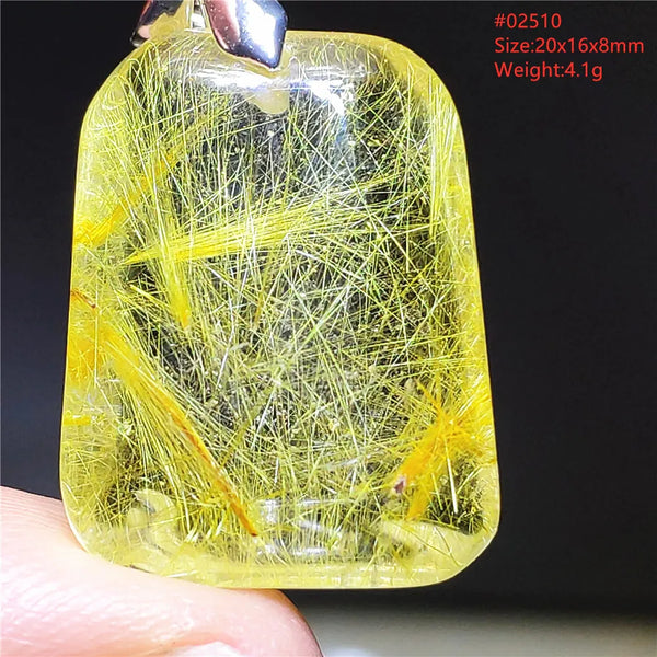Gold Rutilated Quartz Pendant-ToShay.org