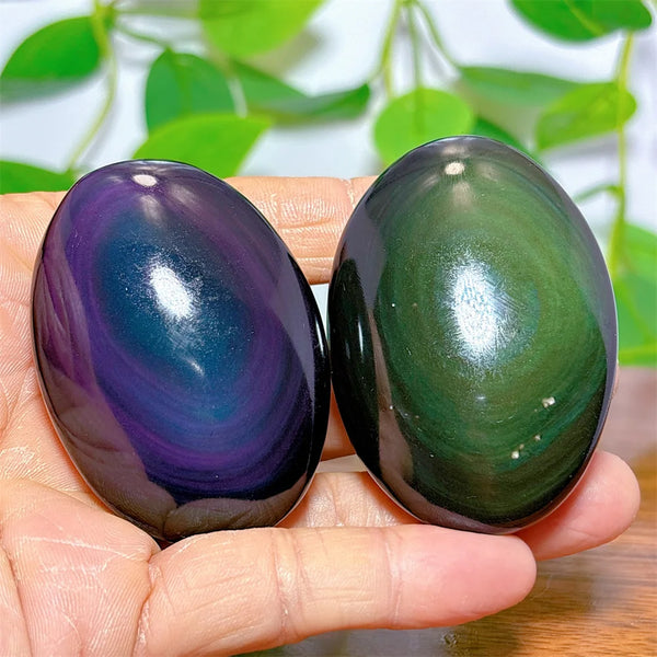 Rainbow Obsidian Palm Stones-ToShay.org