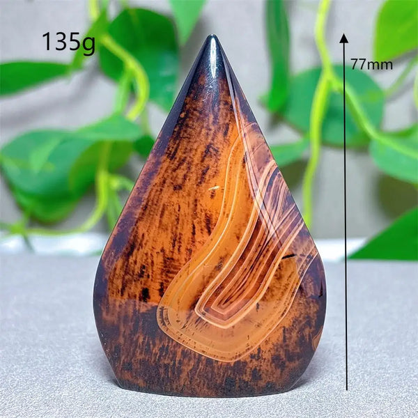 Black Red Silk Agate Flame-ToShay.org