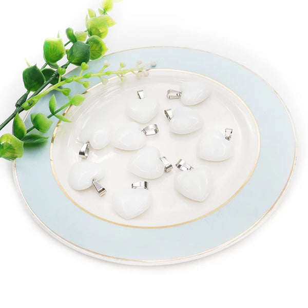 White Jade Heart Pendant-ToShay.org